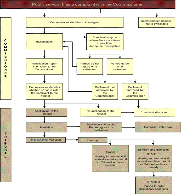 Diagram of the reprisal complaint process.